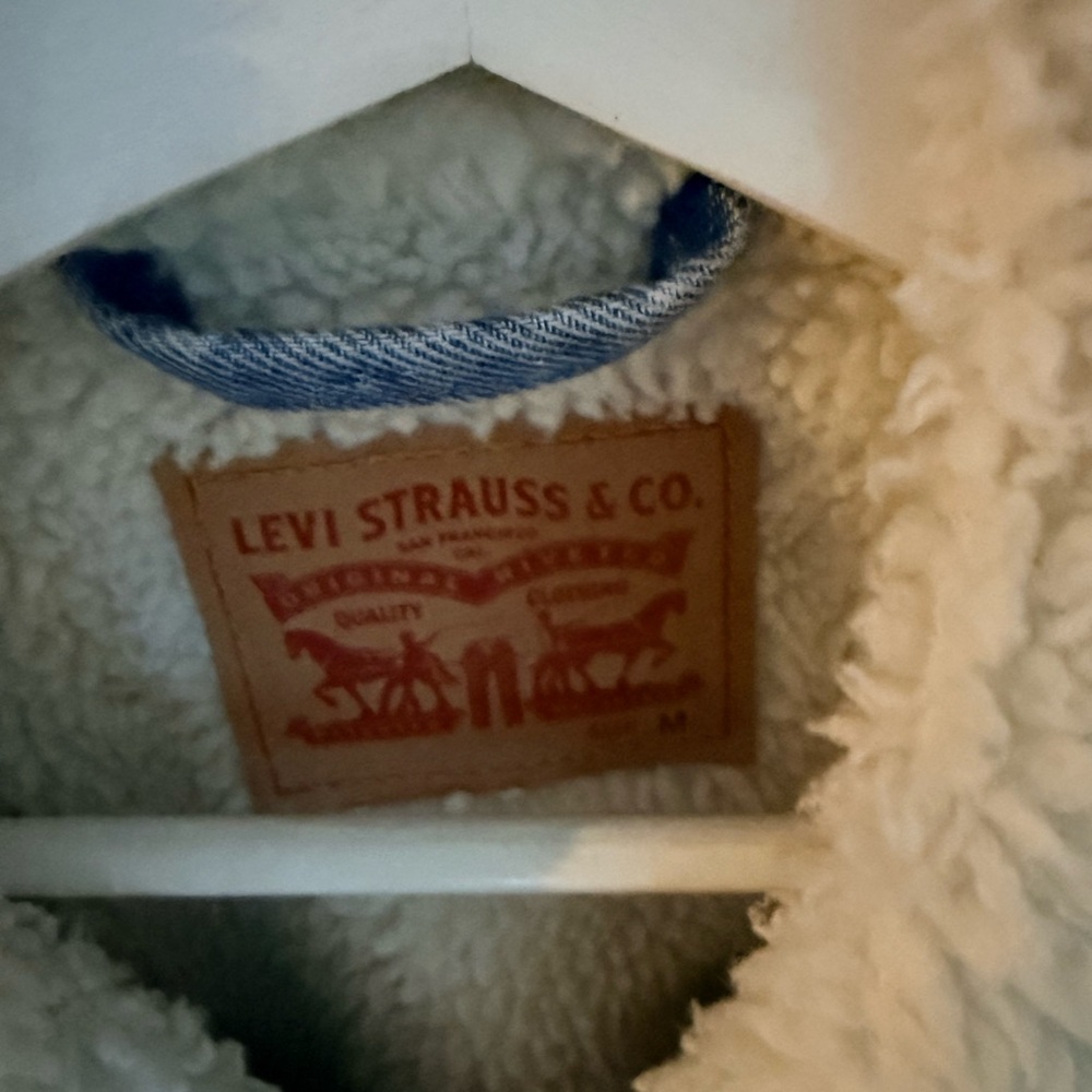 Levi's Cream Shearling Lined Jacket - image 2